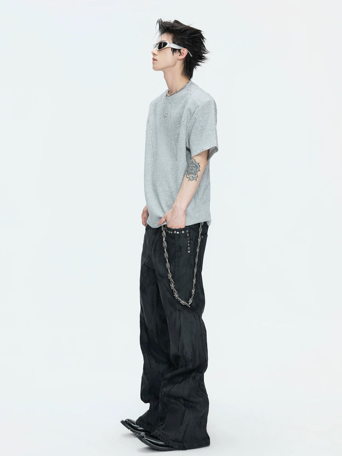 Studded Deconstructed Boxy T-Shirt - COPPING THREADS - Argue Culture