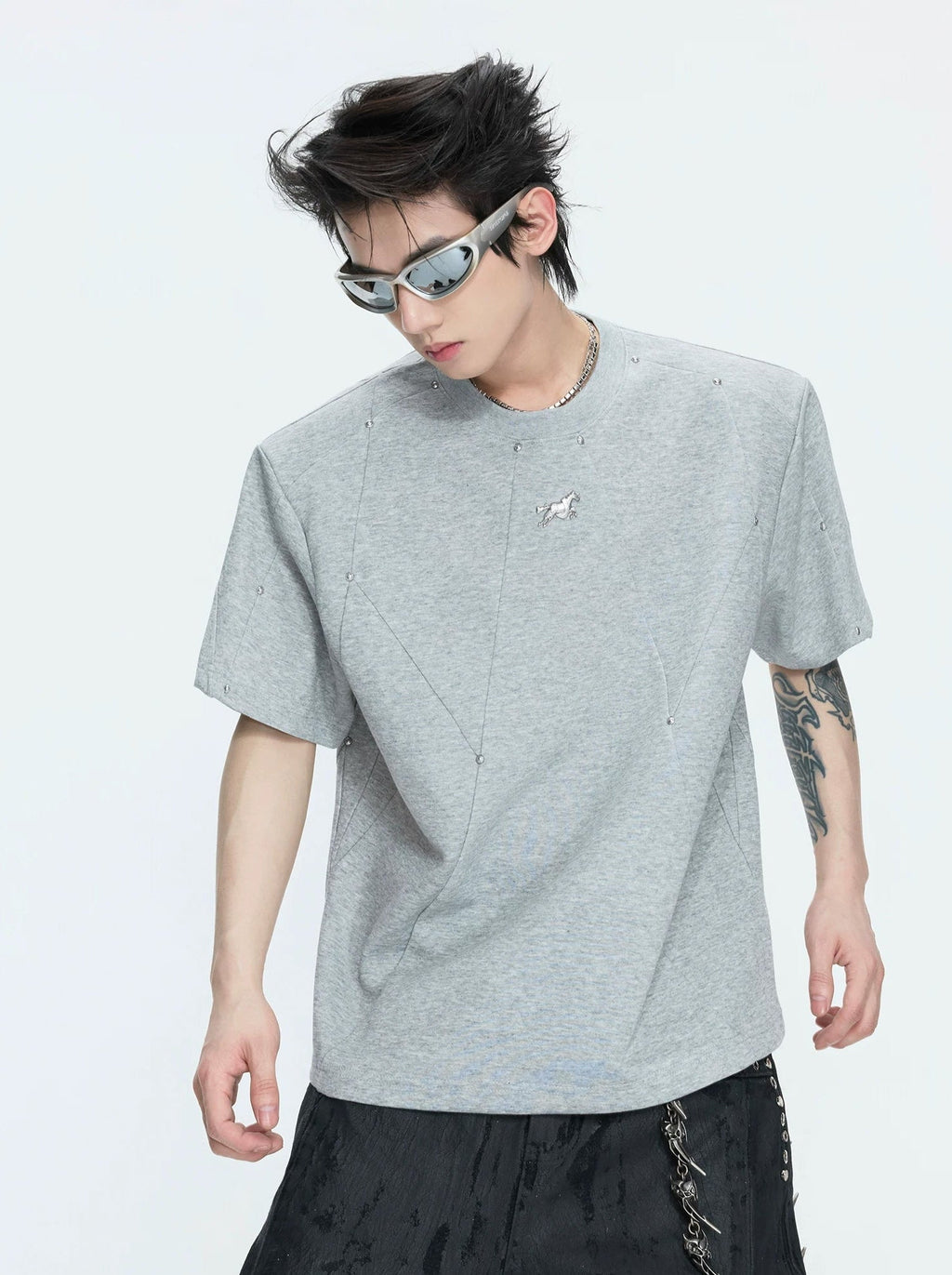 Studded Deconstructed Boxy T-Shirt - COPPING THREADS - Argue Culture