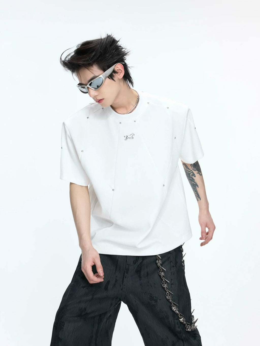 Studded Deconstructed Boxy T-Shirt - COPPING THREADS - Argue Culture