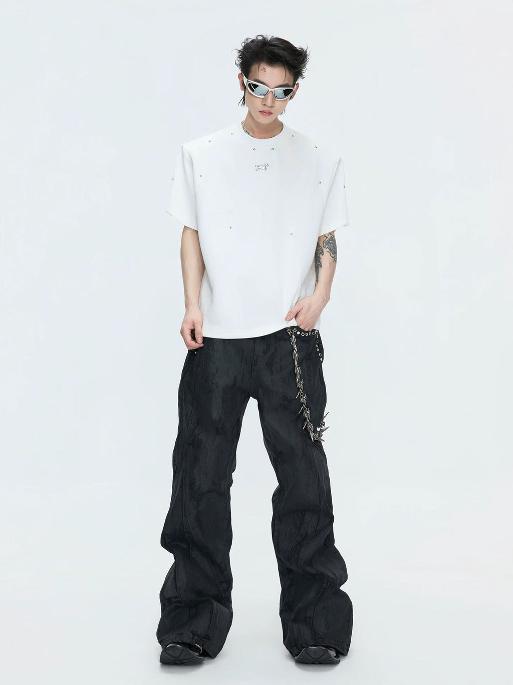 Studded Deconstructed Boxy T-Shirt - COPPING THREADS - Argue Culture