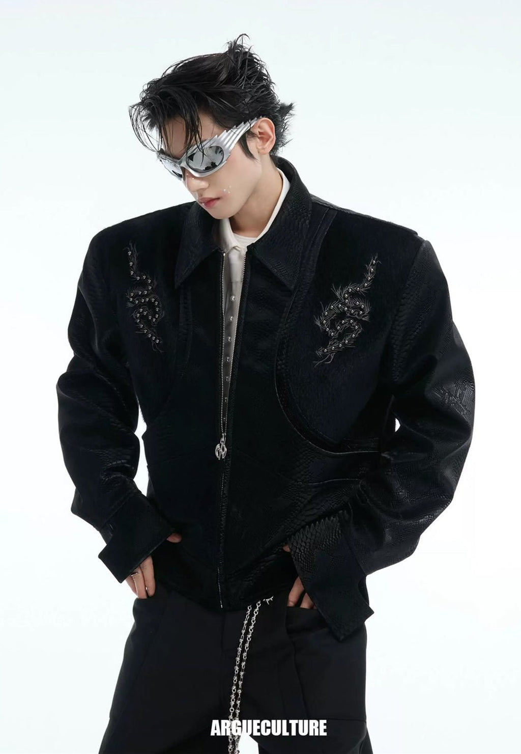 Studded Snake-Embroidered Jacket - COPPING THREADS - Argue Culture