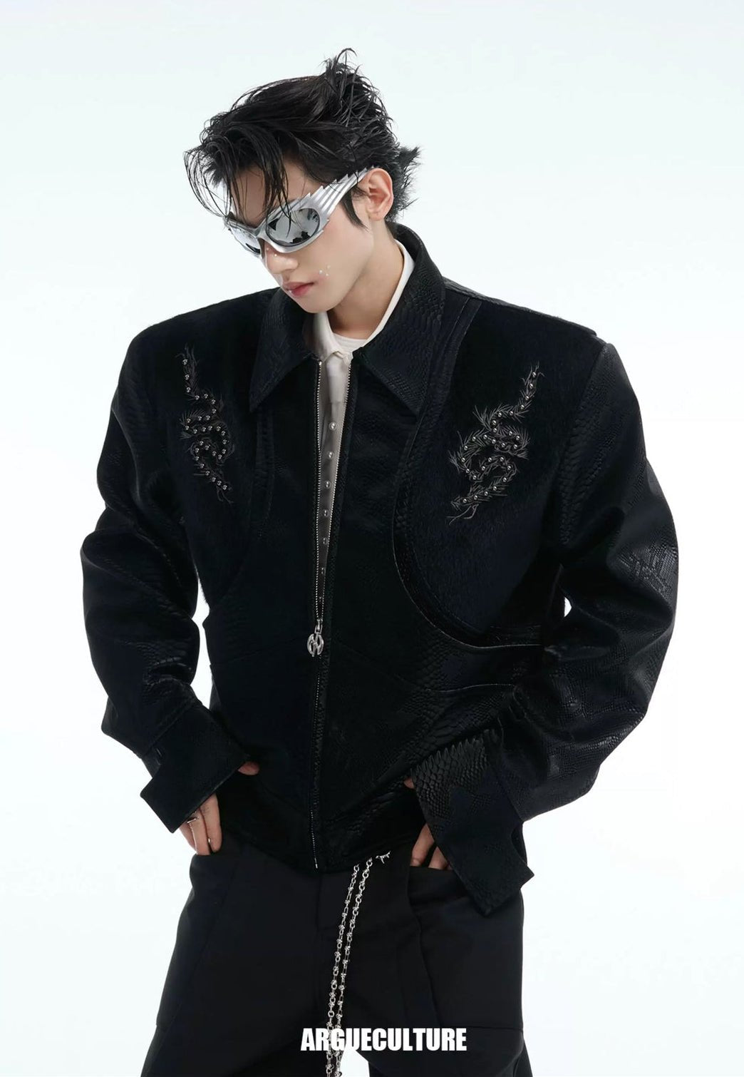 Studded Snake-Embroidered Jacket - COPPING THREADS - Argue Culture