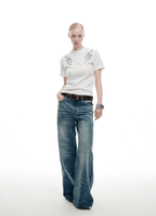 Studded Spine Embroidery Fitted Tee - COPPING THREADS - ArguE CulturE