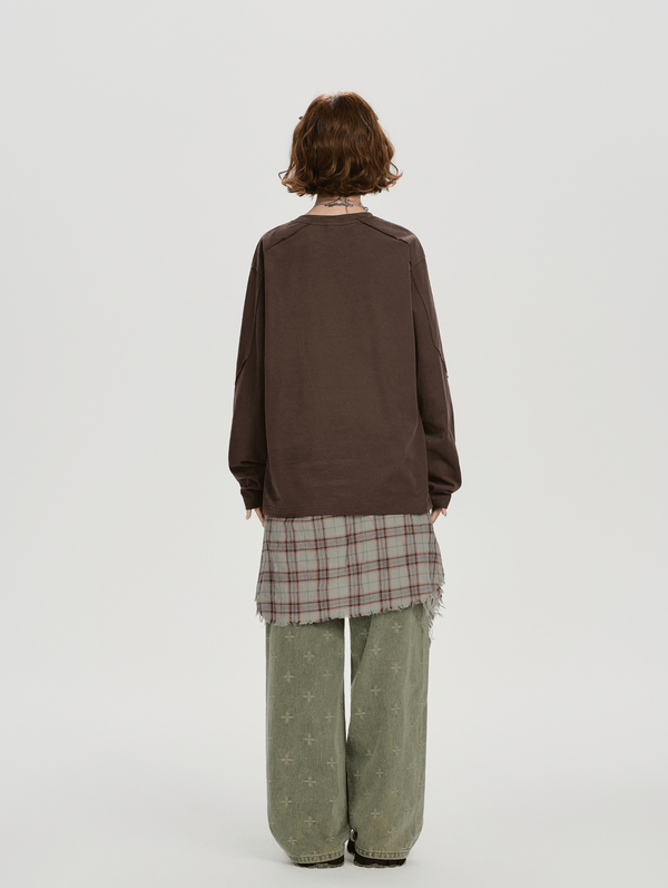 Studded Vintage Graphic Long Sleeve Tee - COPPING THREADS - CHICISLAND