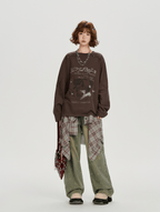 Studded Vintage Graphic Long Sleeve Tee - COPPING THREADS - CHICISLAND