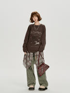 Studded Vintage Graphic Long Sleeve Tee - COPPING THREADS - CHICISLAND