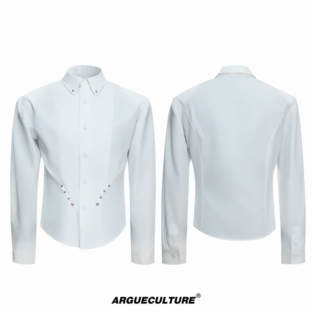 Studded Waist-Shaped Puff-Sleeve Shirt - COPPING THREADS - Argue Culture