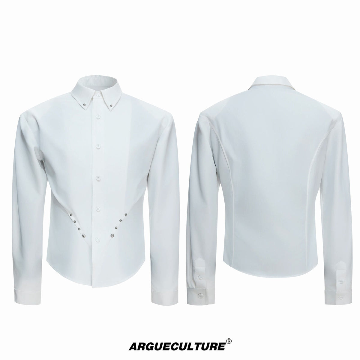 Studded Waist-Shaped Puff-Sleeve Shirt - COPPING THREADS - Argue Culture