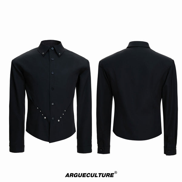 Studded Waist-Shaped Puff-Sleeve Shirt - COPPING THREADS - Argue Culture