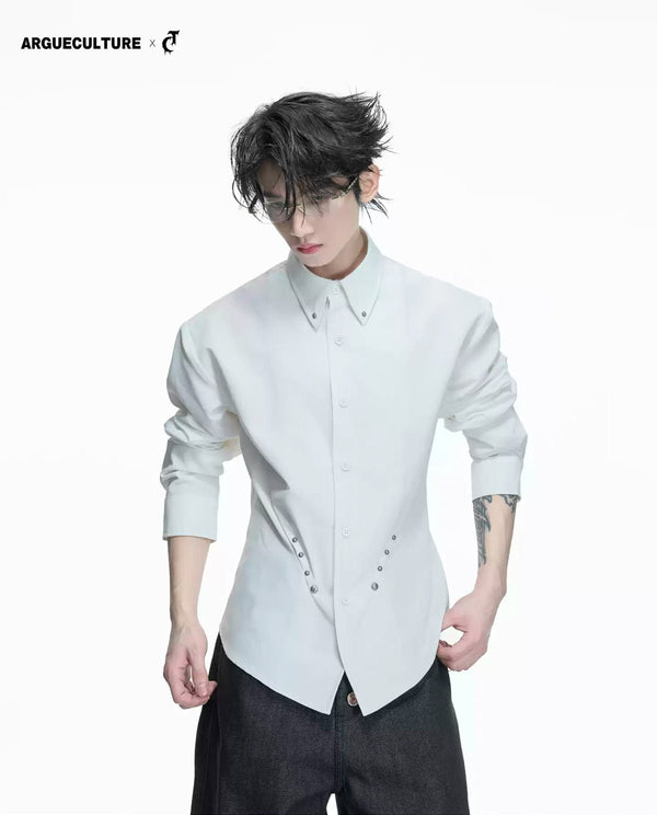 Studded Waist-Shaped Puff-Sleeve Shirt - COPPING THREADS - Argue Culture