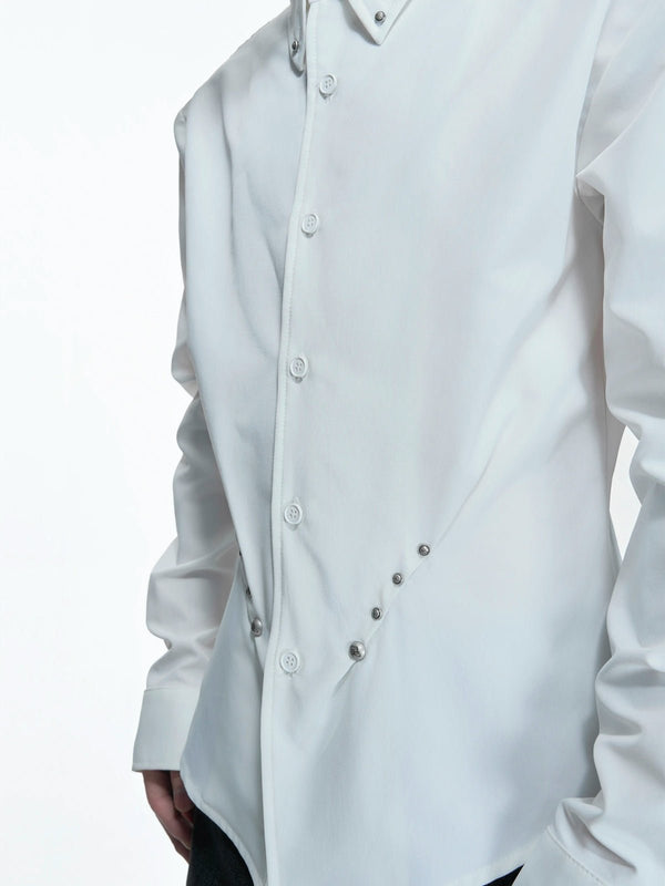 Studded Waist-Shaped Puff-Sleeve Shirt - COPPING THREADS - Argue Culture
