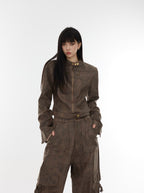 Suede Multi - pocket Motorcycle Cargo Pants - COPPING THREADS - CT Select