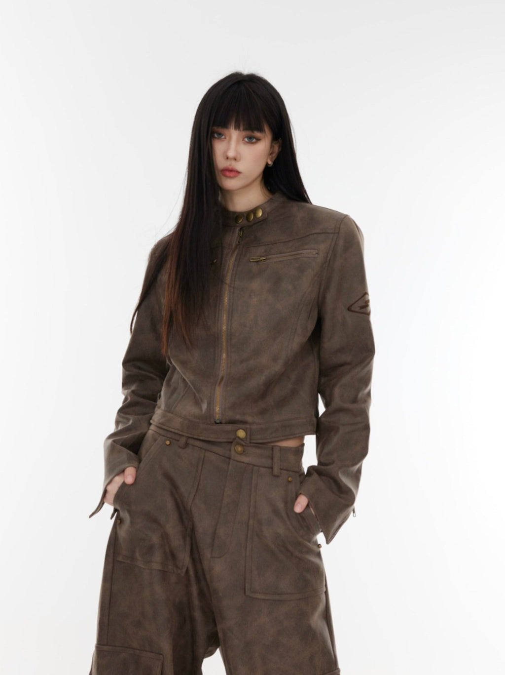 Suede Multi - pocket Motorcycle Cargo Pants - COPPING THREADS - CT Select