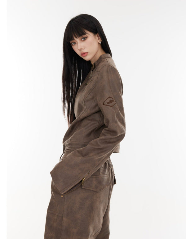 Suede Multi - pocket Motorcycle Cargo Pants - COPPING THREADS - CT Select