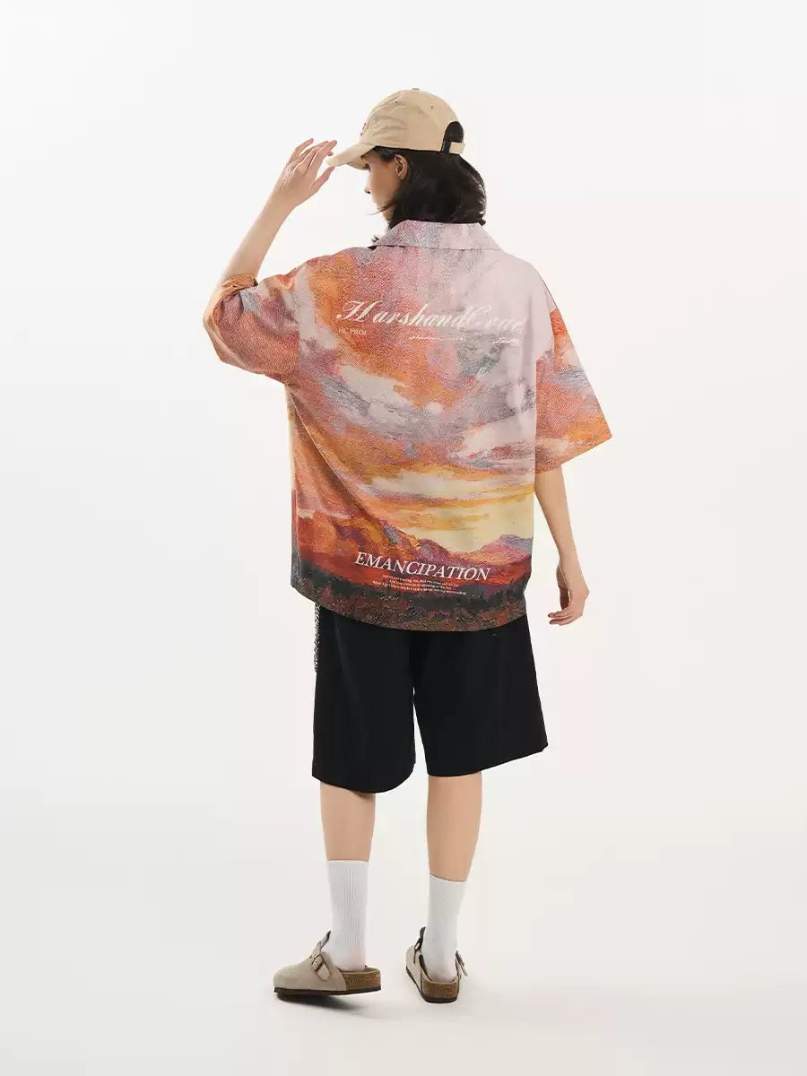 Sunset Oil Painting Print Shirt - COPPING THREADS - Harsh and Cruel