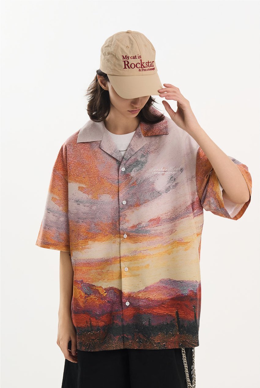 Sunset Oil Painting Print Shirt - COPPING THREADS - Harsh and Cruel Hauptbild