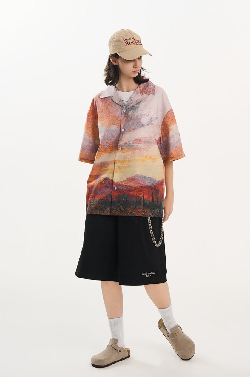 Sunset Oil Painting Print Shirt - COPPING THREADS - Harsh and Cruel
