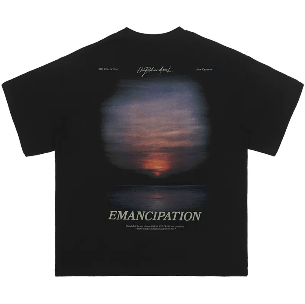 Sunset Print Handwritten Letter Tee - COPPING THREADS - Harsh and Cruel