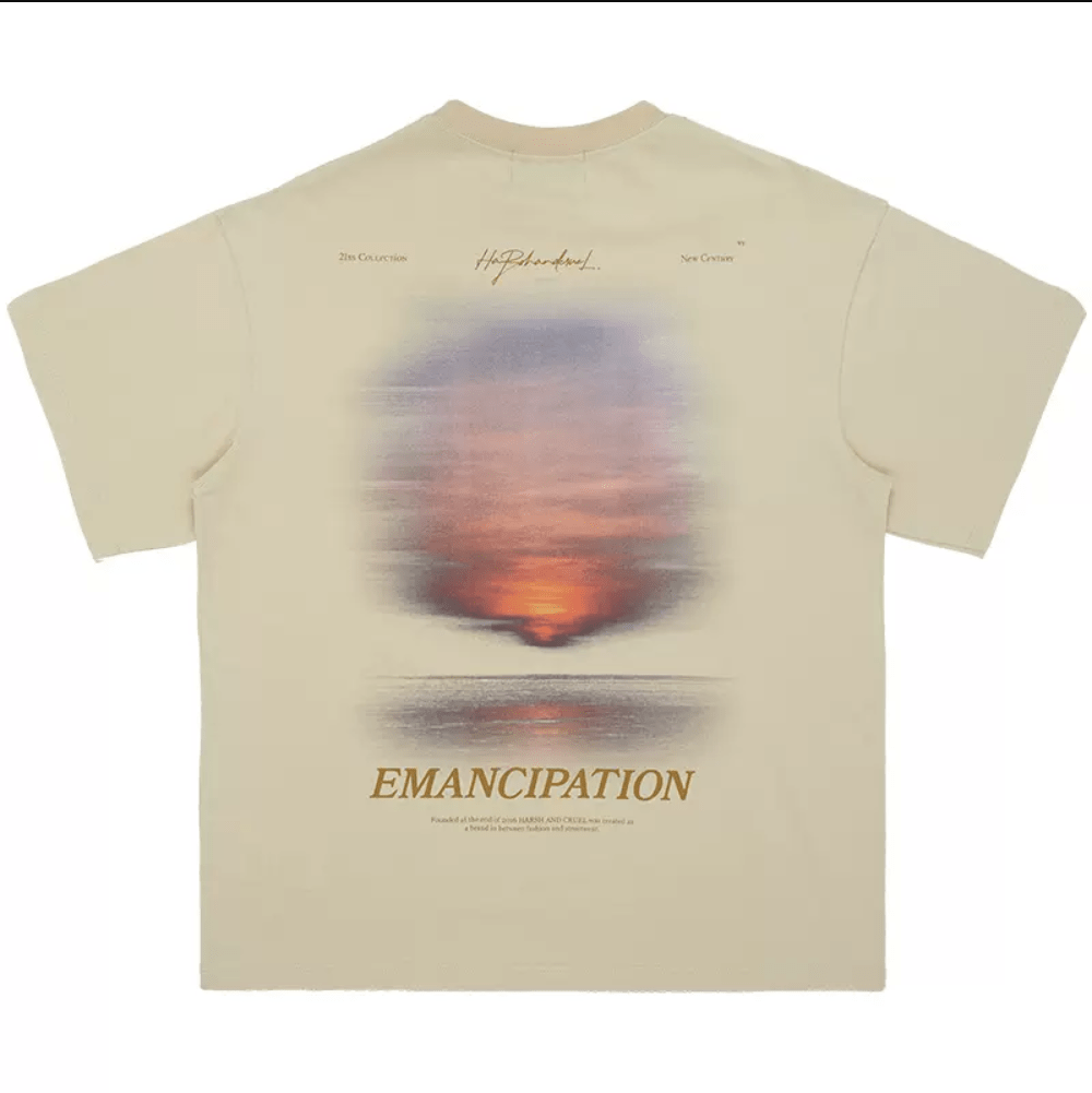 Sunset Print Handwritten Letter Tee - COPPING THREADS - Harsh and Cruel