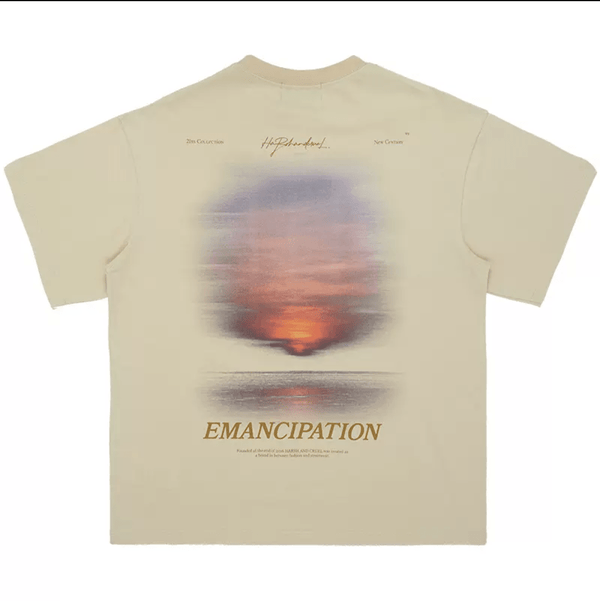 Sunset Print Handwritten Letter Tee - COPPING THREADS - Harsh and Cruel