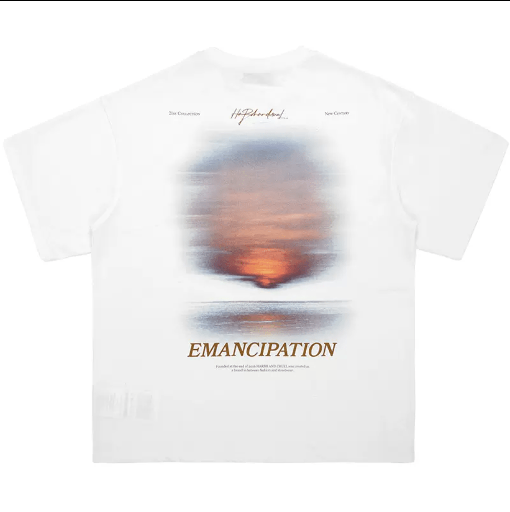 Sunset Print Handwritten Letter Tee - COPPING THREADS - Harsh and Cruel