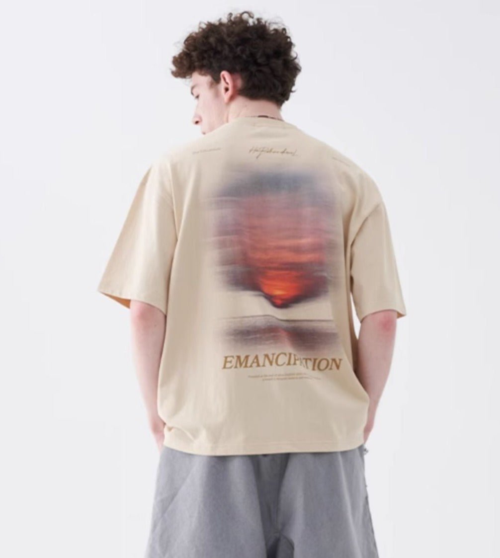 Sunset Print Handwritten Letter Tee - COPPING THREADS - Harsh and Cruel