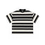 IDLT striped T-shirt, black and cream front.