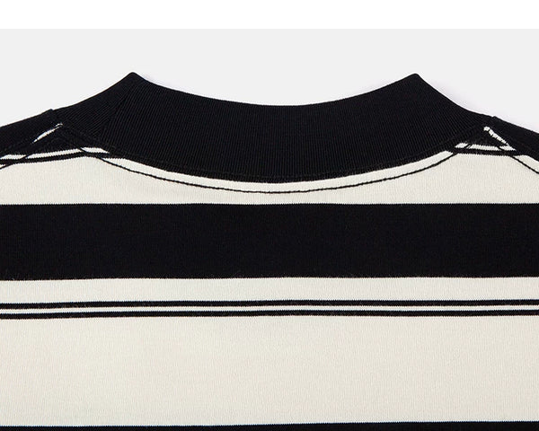 IDLT striped T-shirt, black back neckline.