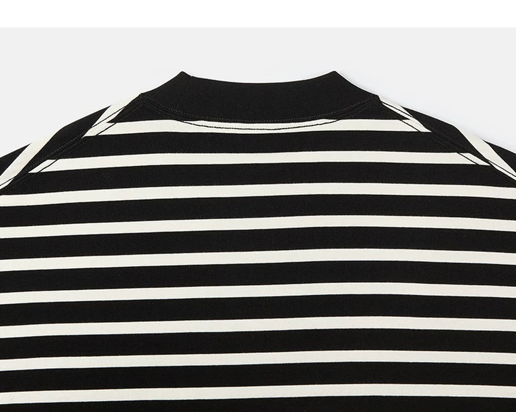 IDLT striped T-shirt, black back neckline.