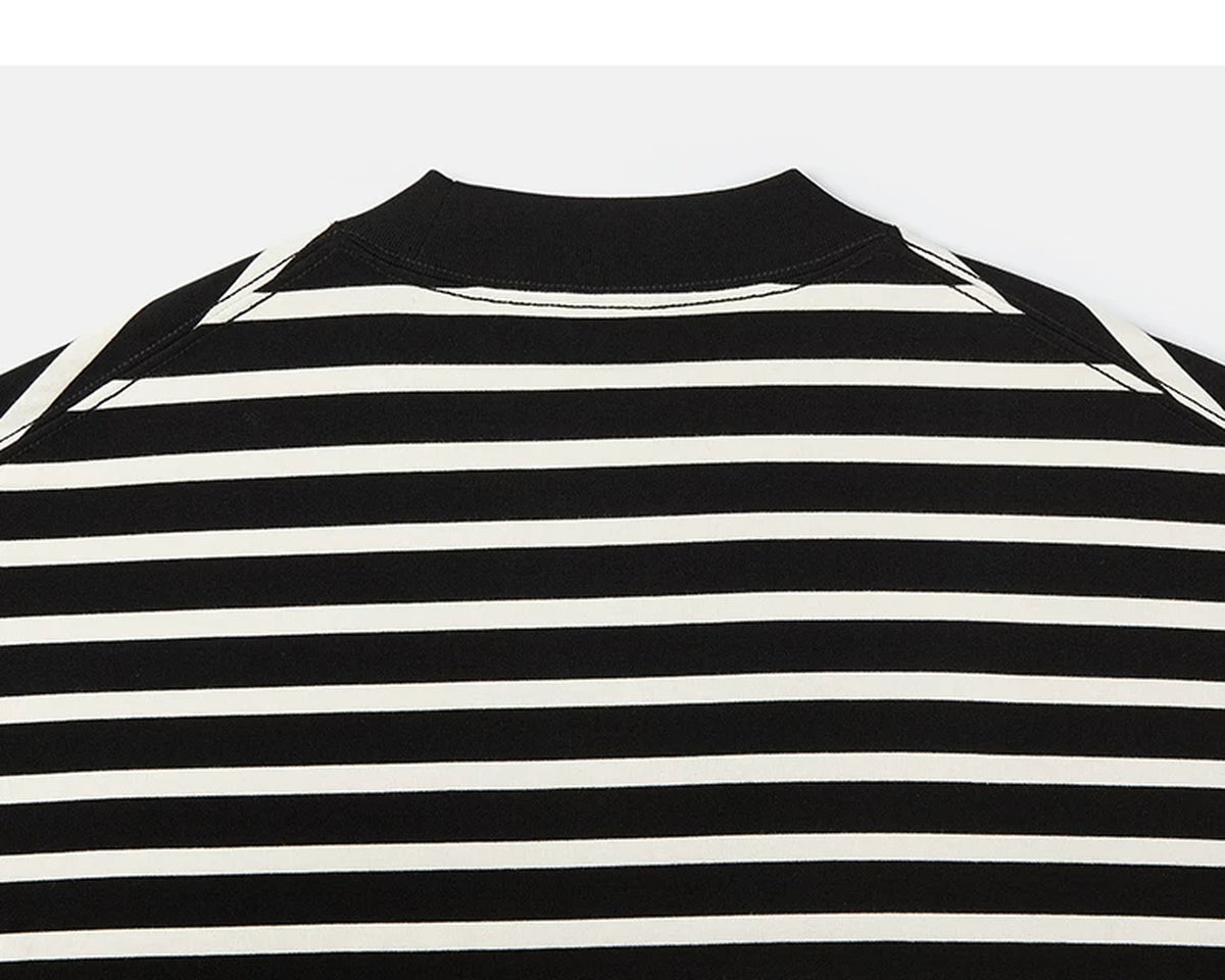 IDLT striped T-shirt, black back neckline.