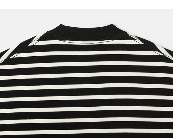 IDLT striped T-shirt, black back neckline.