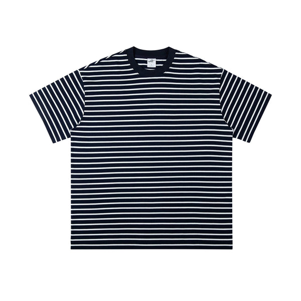 IDLT striped T-shirt, navy front.