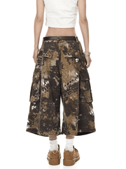 Tactical Snake Camo Pleated Cargo Shorts - COPPING THREADS - CT Select