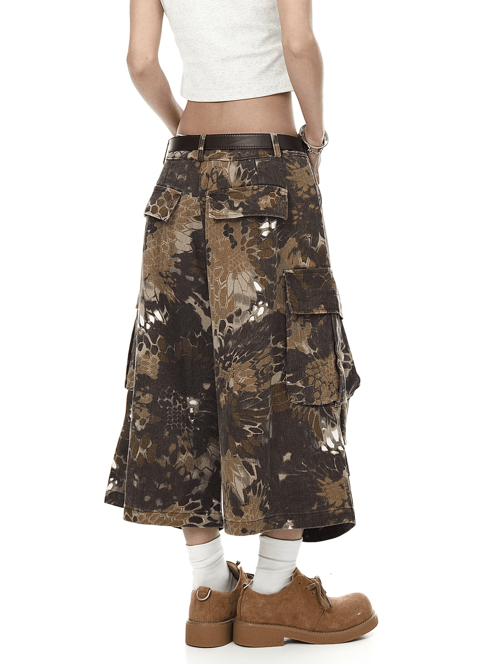 Tactical Snake Camo Pleated Cargo Shorts - COPPING THREADS - CT Select