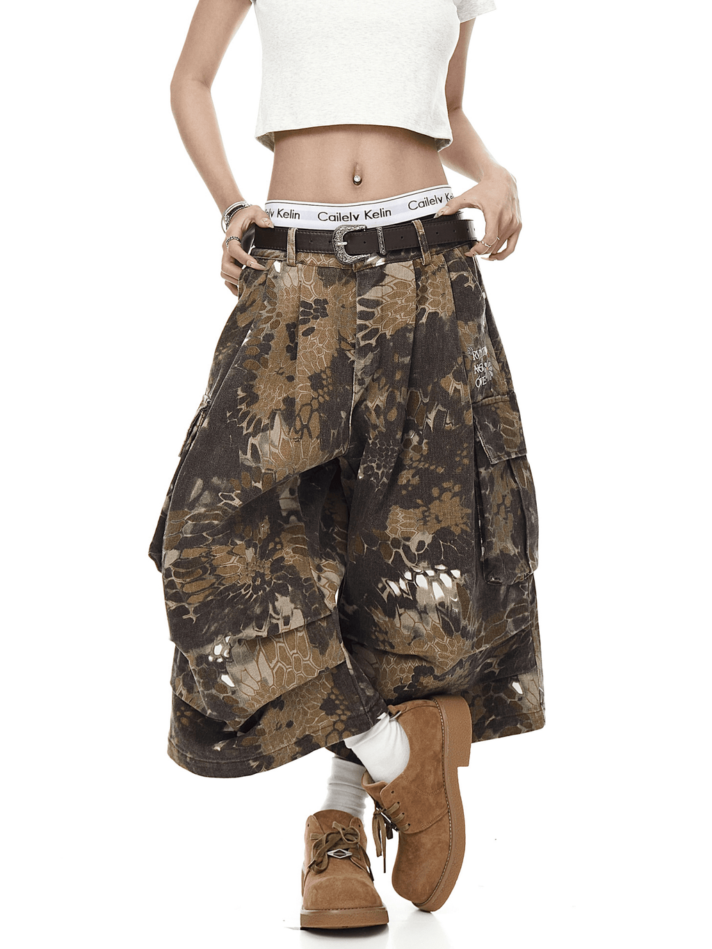 Tactical Snake Camo Pleated Cargo Shorts - COPPING THREADS - CT Select