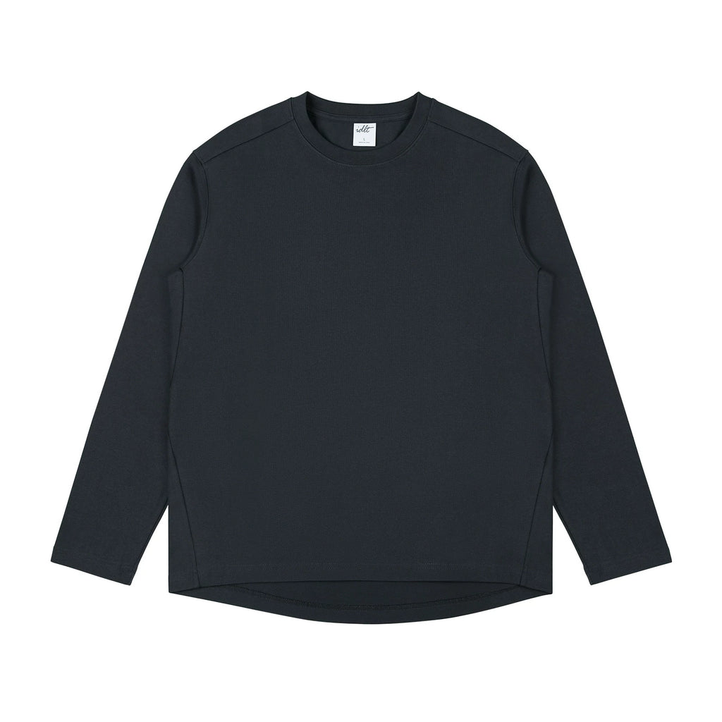 IDLT long sleeve T-shirt, black front.