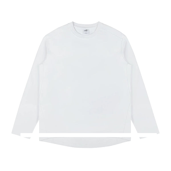 IDLT long sleeve T-shirt, white front.