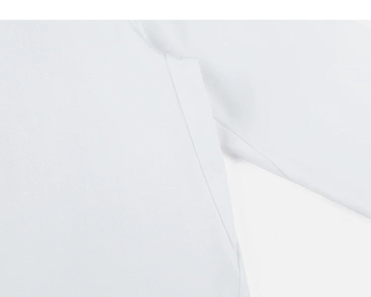 IDLT long sleeve T-shirt, white side panel seam.