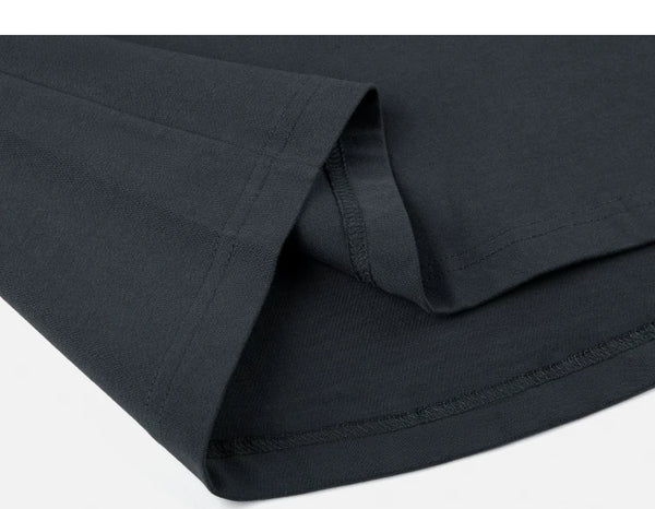 IDLT long sleeve T-shirt, black folded hem.