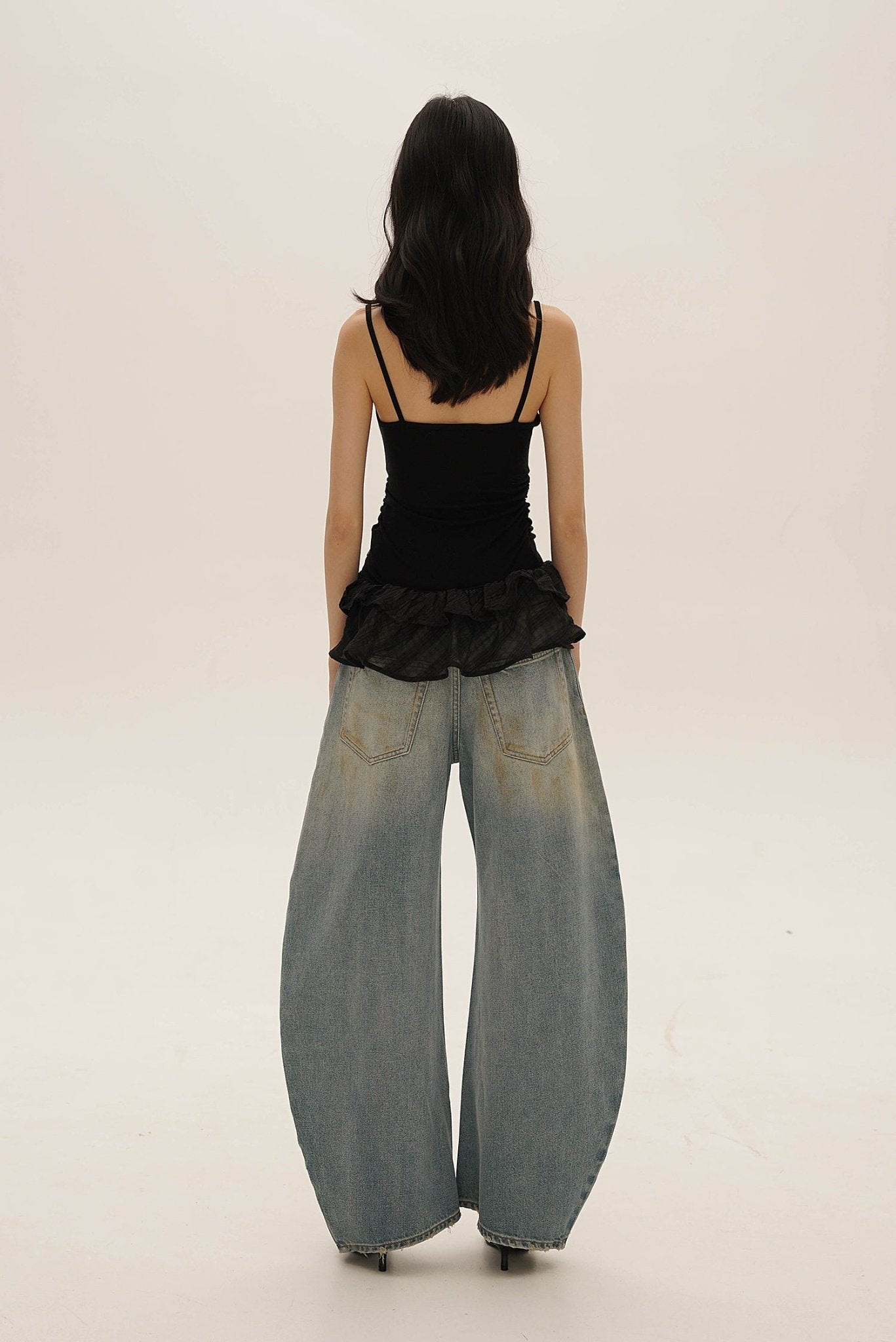 Tencel Wool Lace Collar Plaid Mesh Camisole - COPPING THREADS - MOROMORO