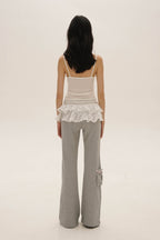 Tencel Wool Lace Collar Plaid Mesh Camisole - COPPING THREADS - MOROMORO