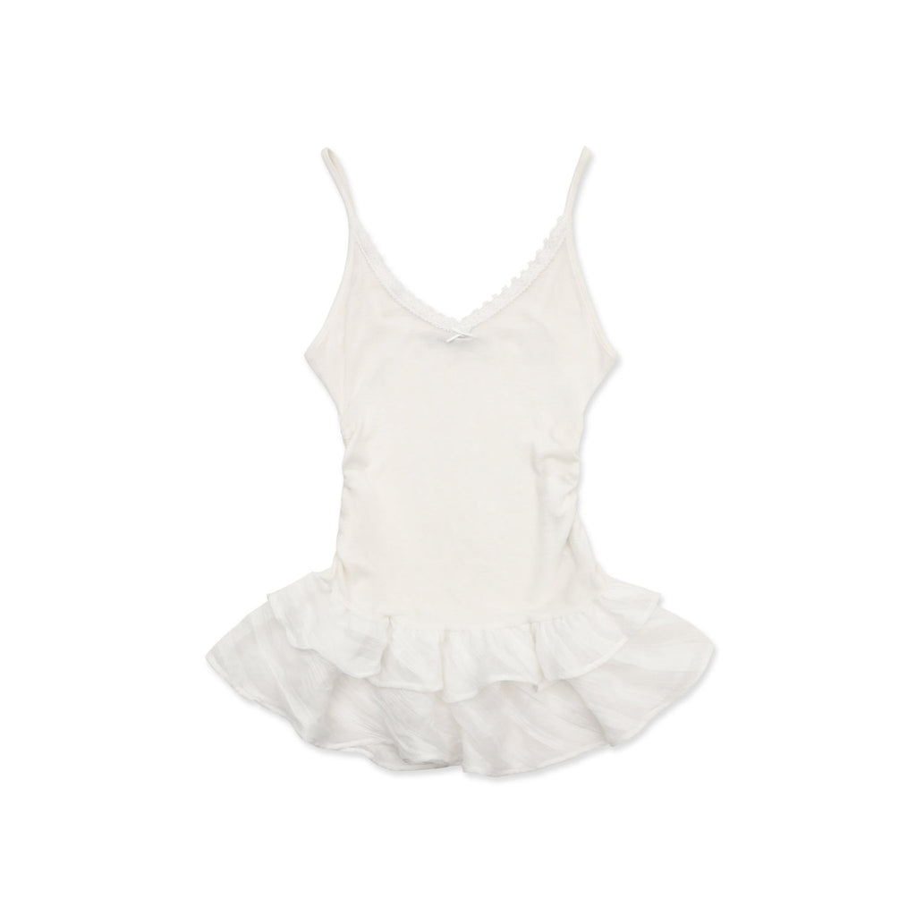 Tencel Wool Lace Collar Plaid Mesh Camisole - COPPING THREADS - MOROMORO