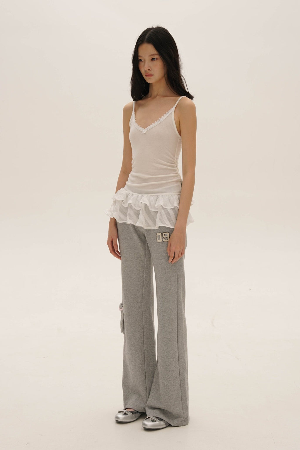 Tencel Wool Lace Collar Plaid Mesh Camisole - COPPING THREADS - MOROMORO