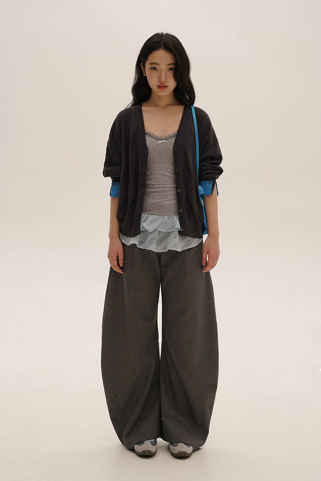 Tencel Wool Lace Collar Plaid Mesh Camisole - COPPING THREADS - MOROMORO