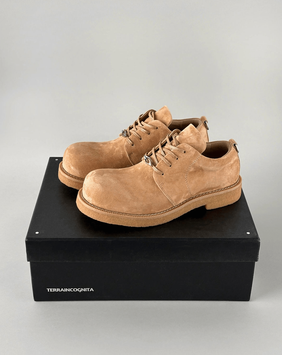TERRAINCOGNITA “Mickey” Suede Smoke Sole Derby - COPPING THREADS - TERRAINCOGNITA