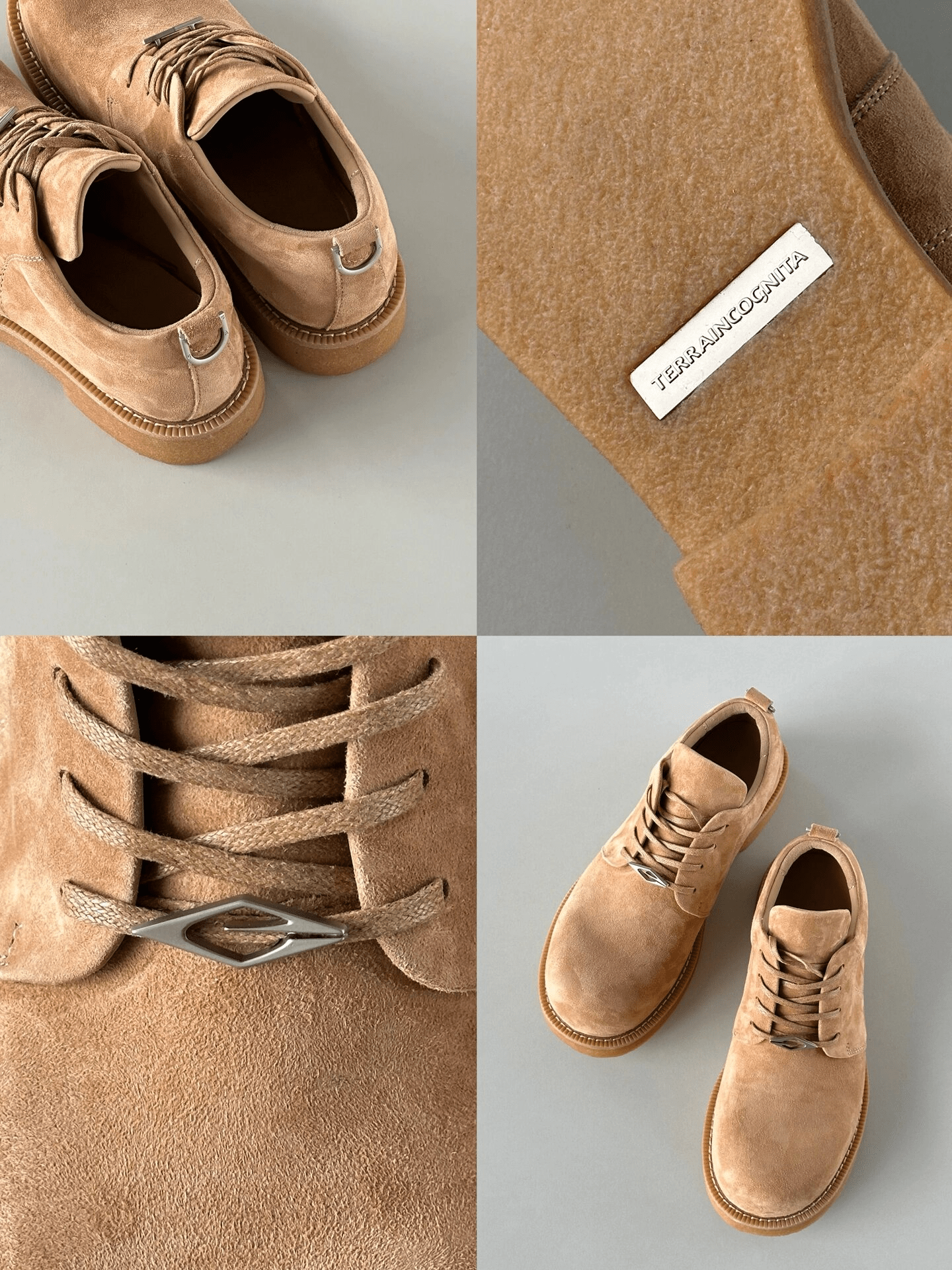 TERRAINCOGNITA “Mickey” Suede Smoke Sole Derby - COPPING THREADS - TERRAINCOGNITA