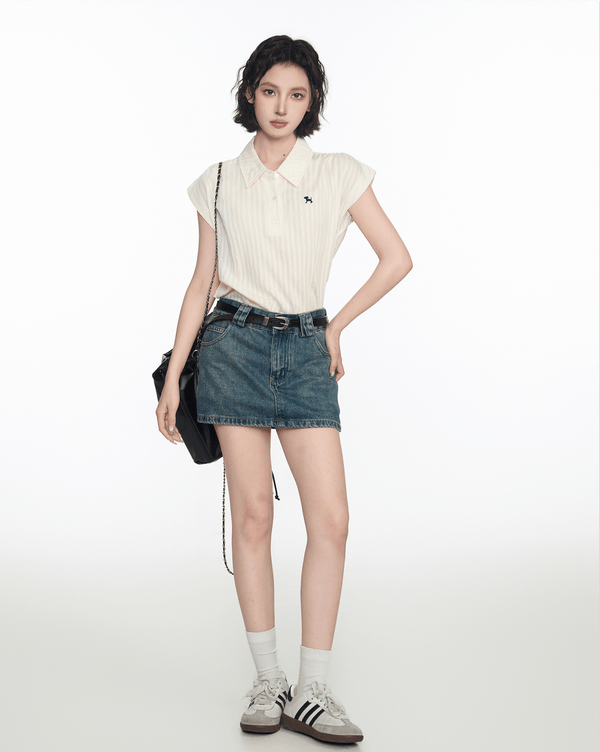 Textured Cap Sleeve Polo Shirt - COPPING THREADS - CT Select