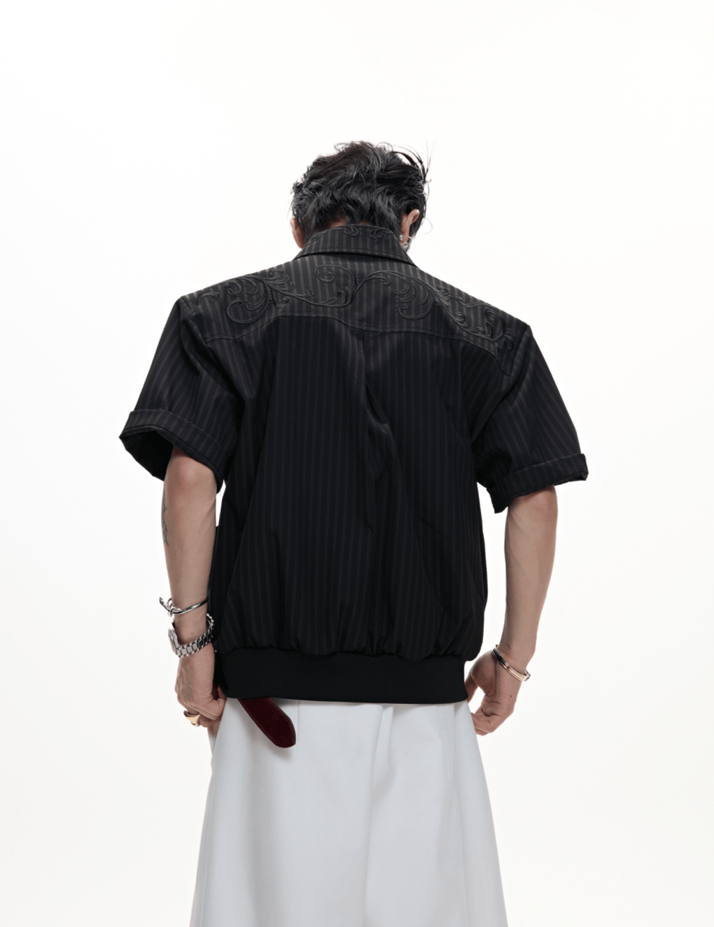 Textured Embroidered Boxy Shirt - COPPING THREADS - ArguE CulturE
