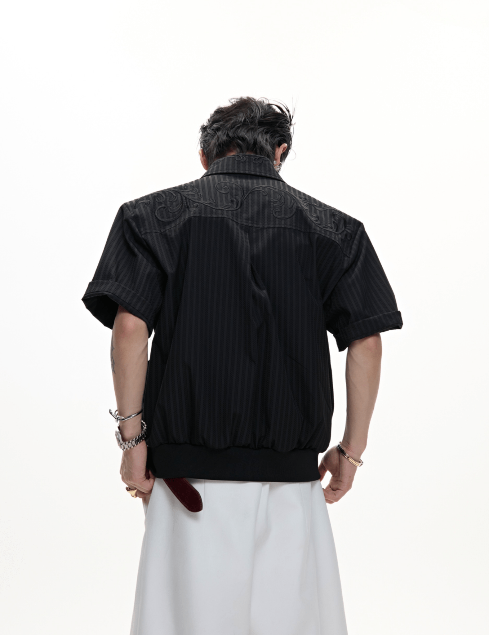 Textured Embroidered Boxy Shirt - COPPING THREADS - ArguE CulturE