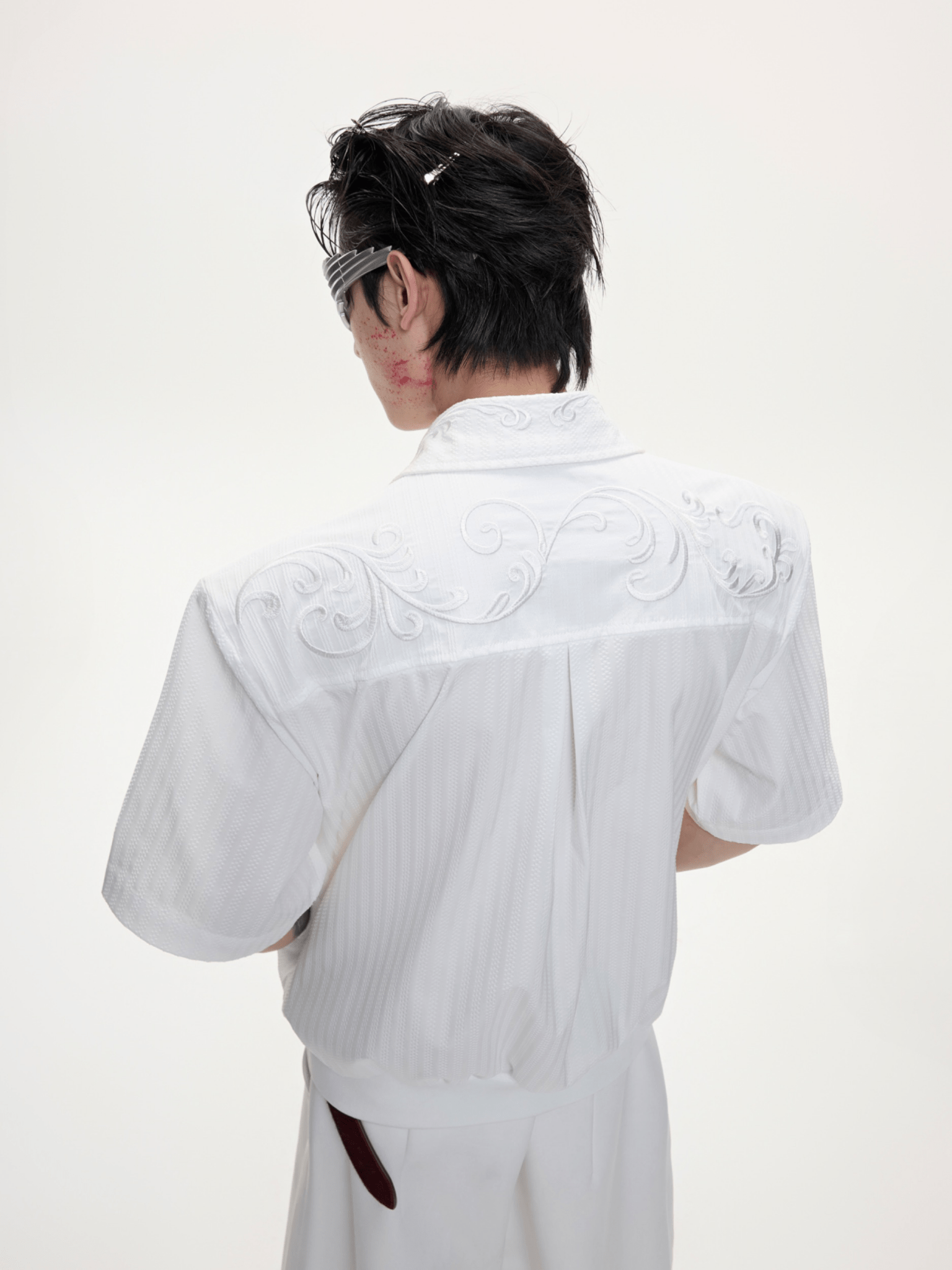 Textured Embroidered Boxy Shirt - COPPING THREADS - ArguE CulturE